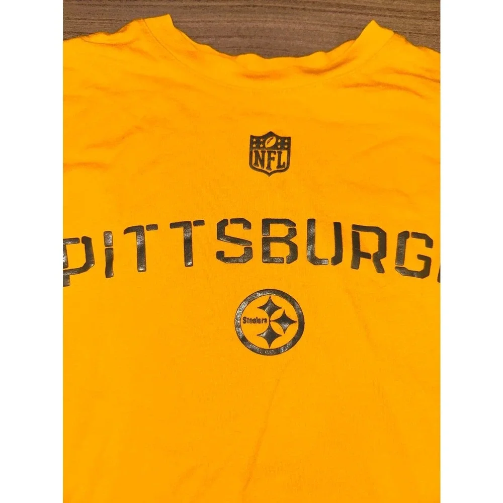 Pittsburgh Steelers Long Sleeve Short‎ Top Yellow Kids Small 8 N1